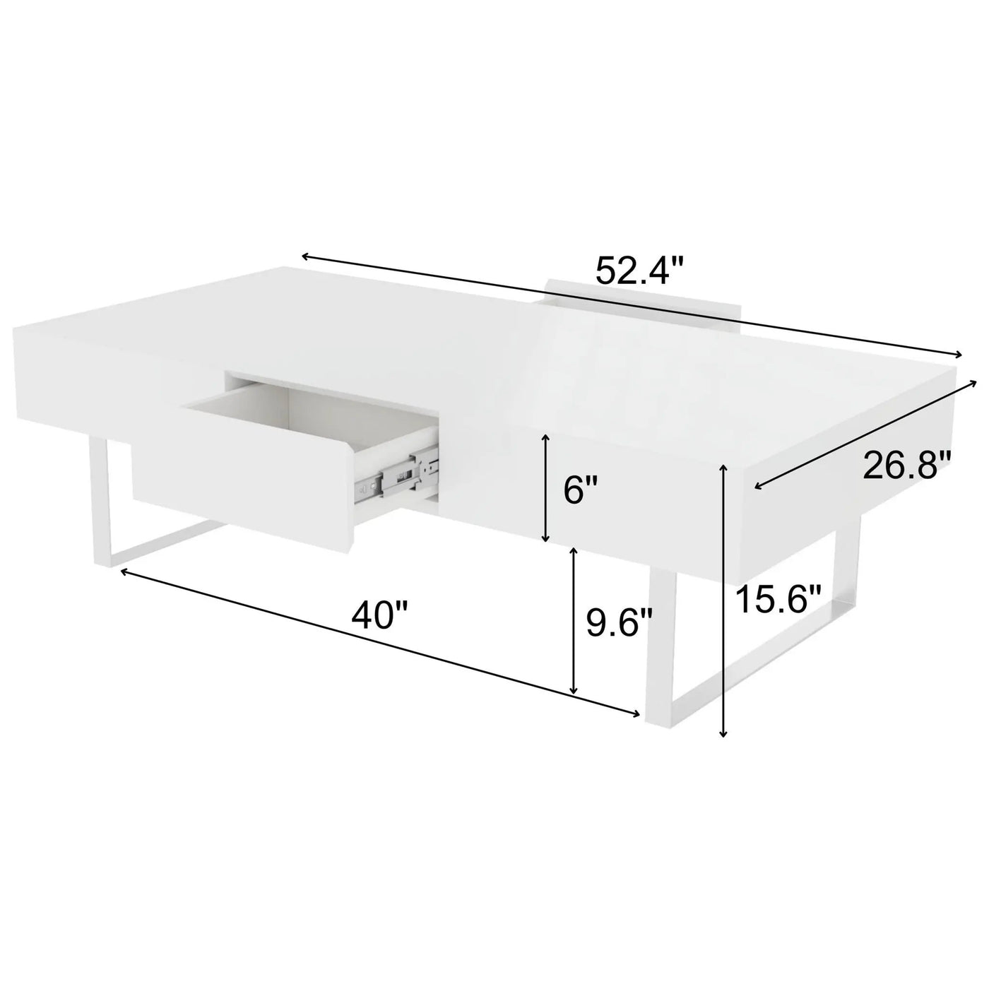Rectangular Coffee Table With Hidden Storage by Unique Piece Furniture