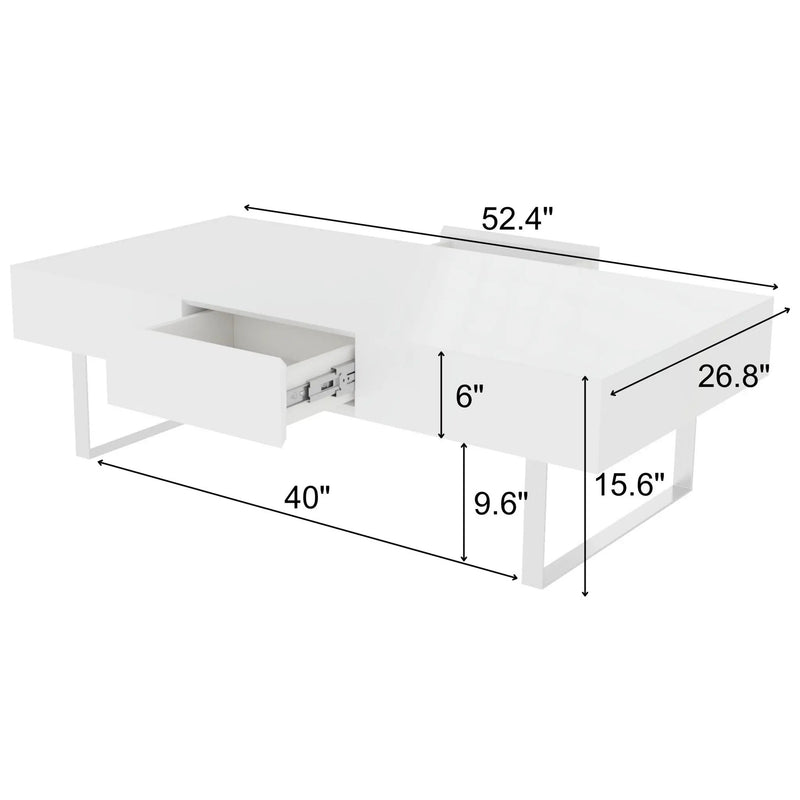 Rectangular Coffee Table With Hidden Storage by Unique Piece Furniture