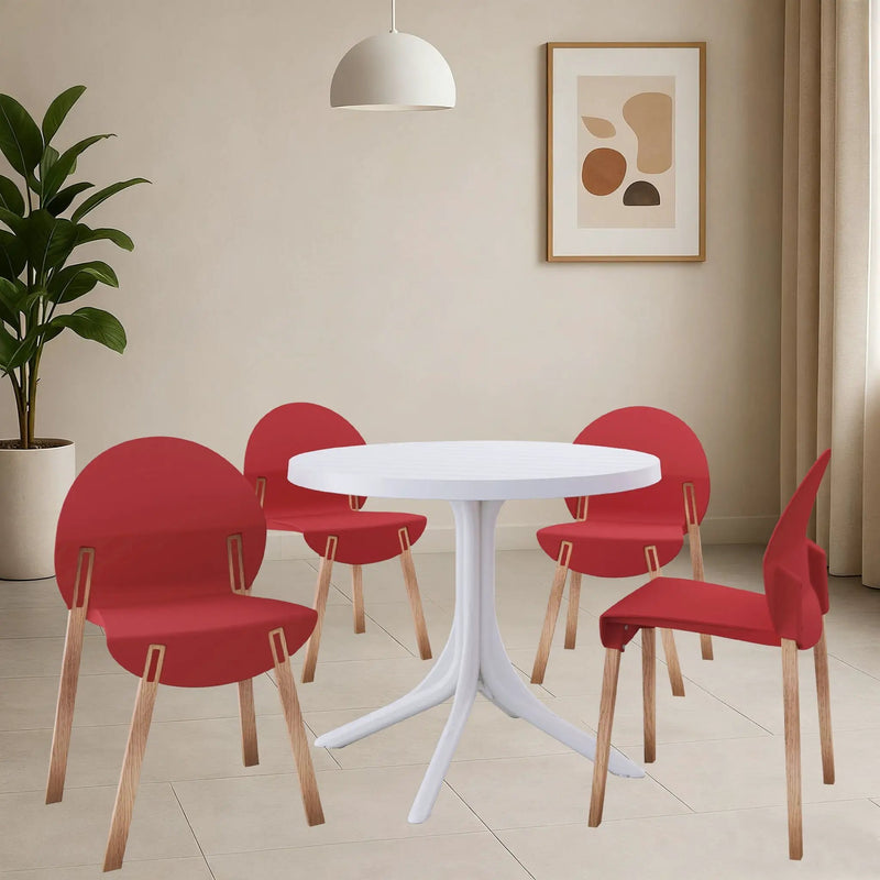 4 Piece Set Of Single Chairs, Traditional Elements With Round Table by Unique Piece Furniture