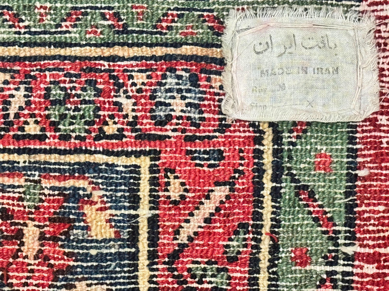 Antique Persian Hamadan Tribal Rug 8x10, Red and Ivory, Medallion Rug, Wool Handmade Carpet by Jewel Rugs