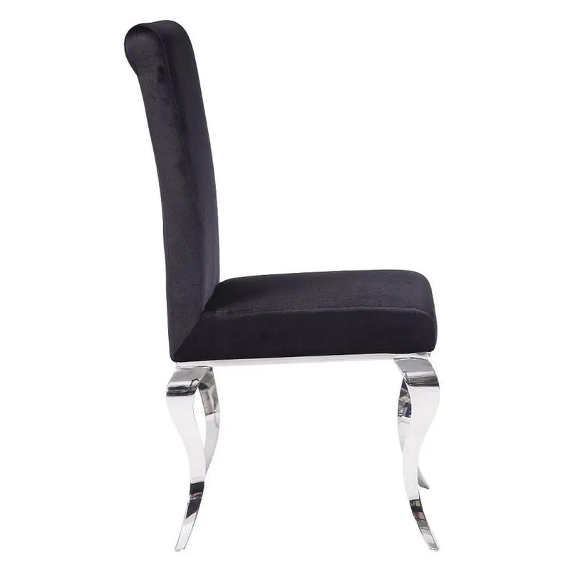 Fabiola - Side Chair (Set of 2) - Black Fabric & Stainless Steel by Unique Piece Furniture