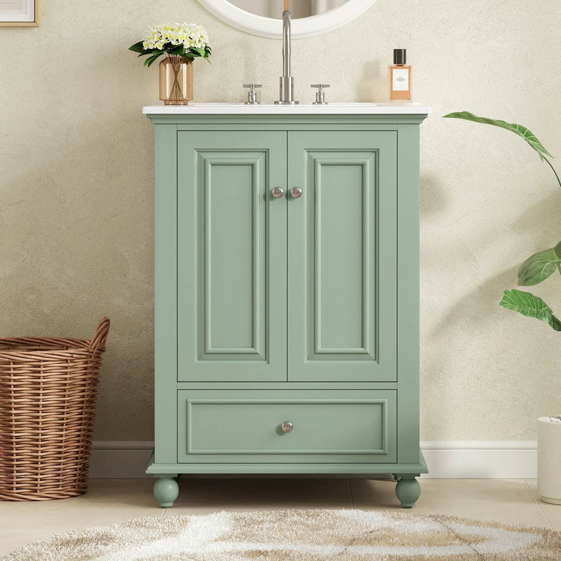 Modern Bathroom Vanity With Sink, Cabinet With Drawer And Dividers, Rectangular Storage Unit by Unique Piece Furniture