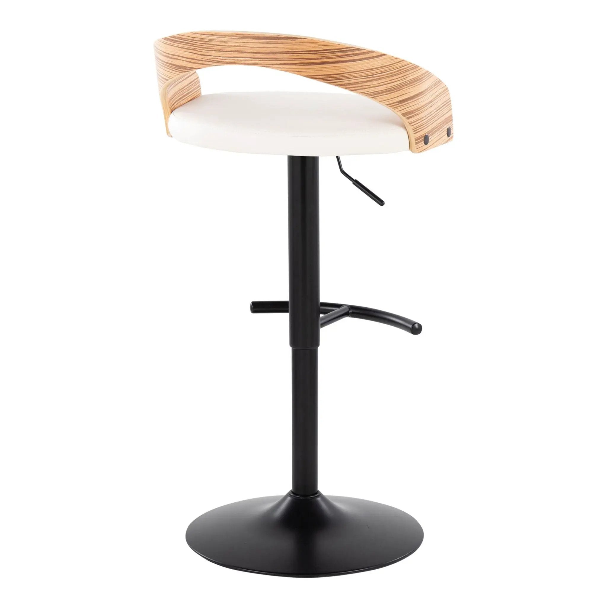 Grotto - Contemporary Adjustable Barstool With Swivel With Rounded T Footrest Elegant Design (Set of 2) by Unique Piece Furniture