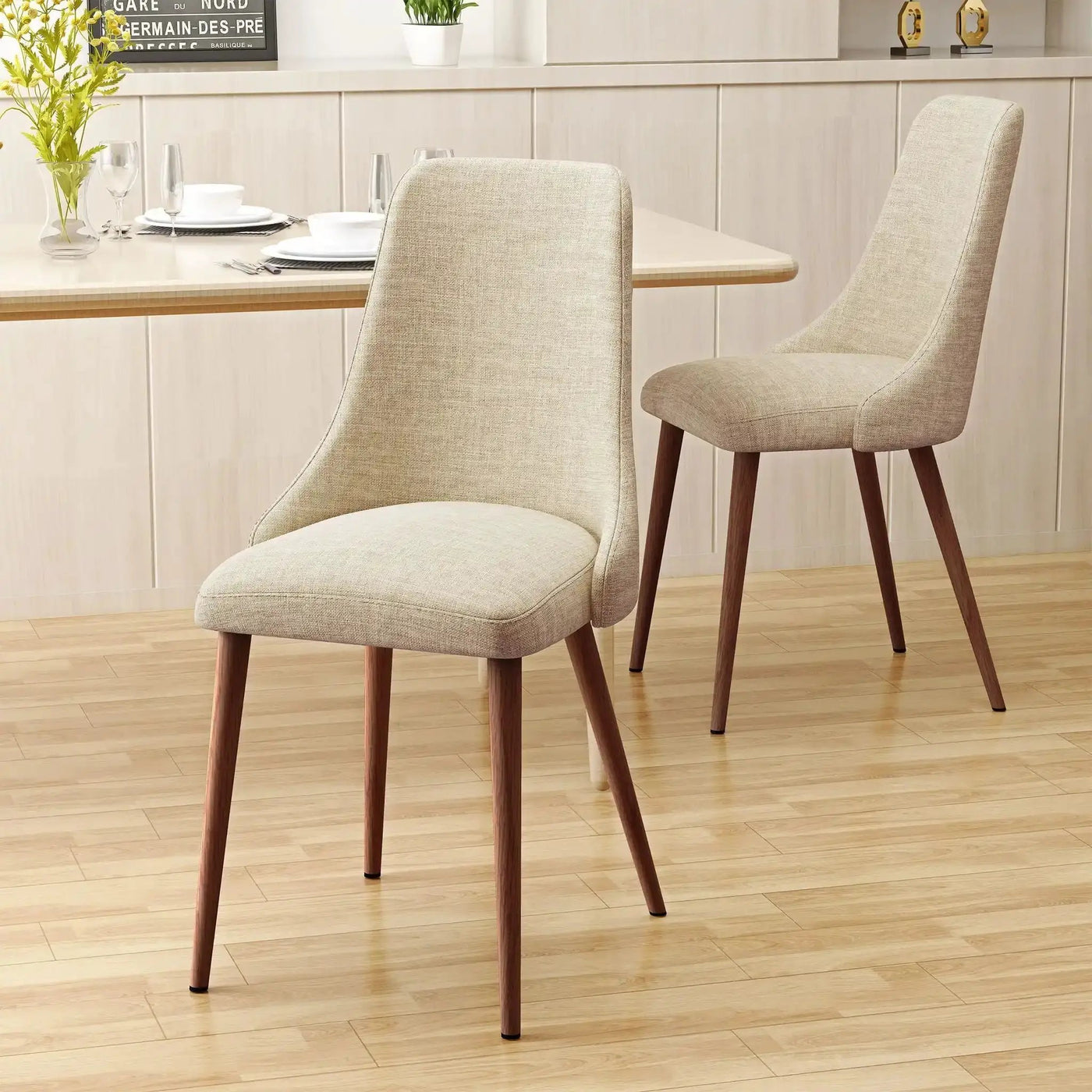 Mid Century Modern Fabric Armless Dining Chair by HouseOfZazla
