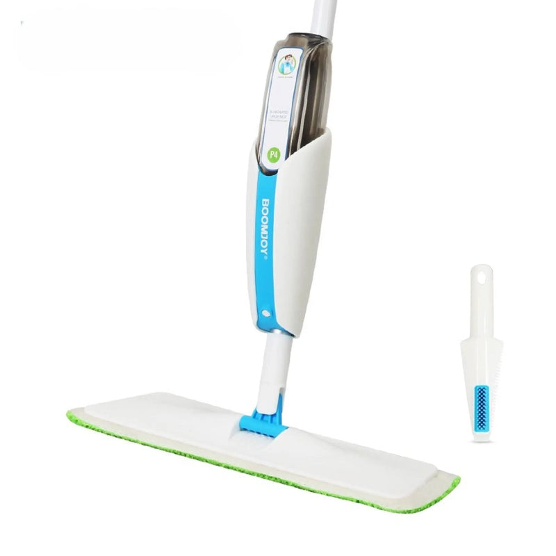 Superfine Fiber Washable Mat Spray Mop With 300Ml Reusable Bottle For Various Floors - Blue by HouseOfZazla