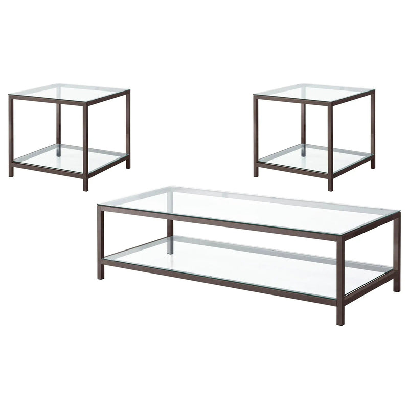Trini 3-piece Coffee and End Table Set Black Nickel by Unique Piece Furniture