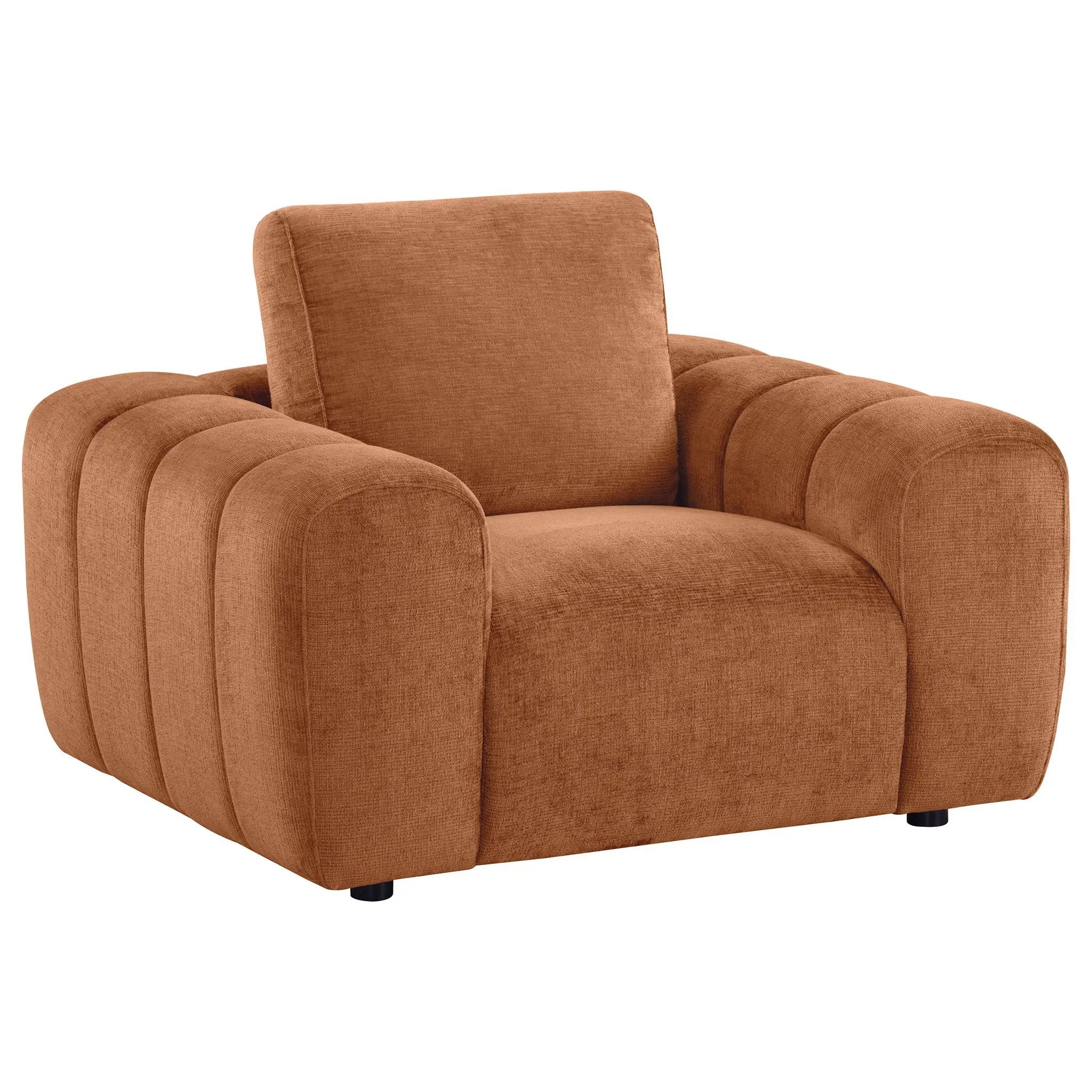 Burnett Chenille Upholstered Accent Chair Burnt Orange by Unique Piece Furniture