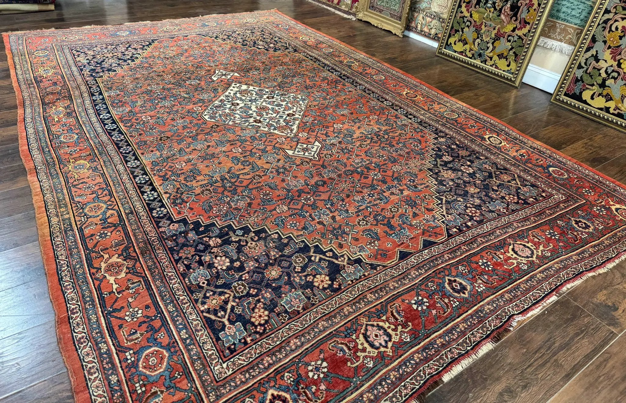 Antique Persian Bidjar Rug 8x12, Rare Persian Carpet by Jewel Rugs