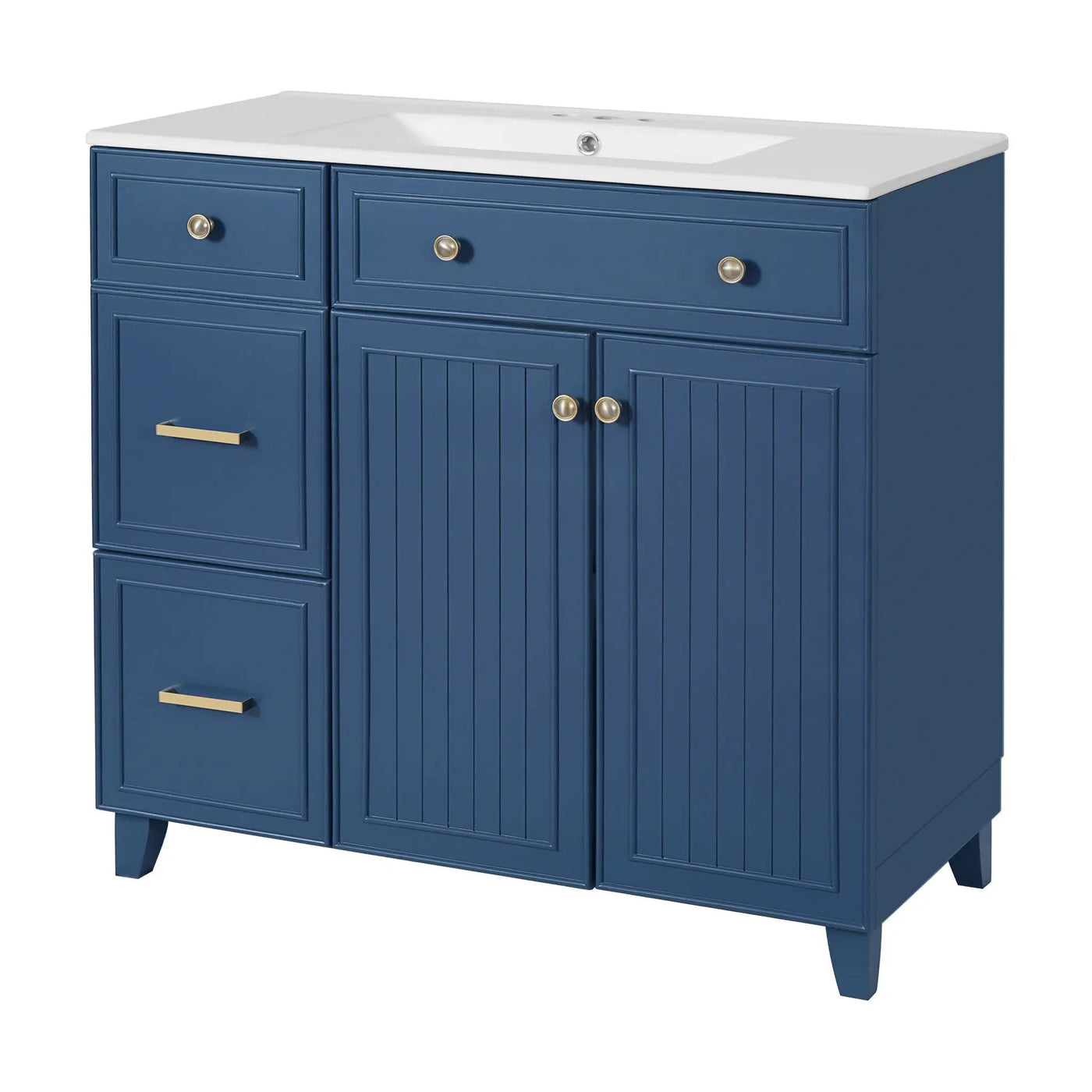 Bathroom Vanity With Sink, Soft Close Doors, Adjustable Shelves by HouseOfZazla
