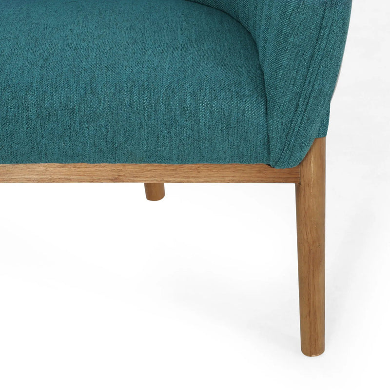 Mid Century Modern Loveseat With Channel Stitched Backrest by HouseOfZazla