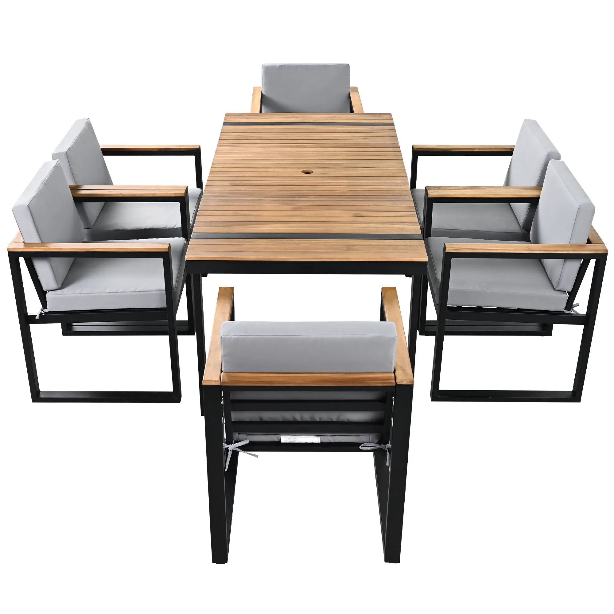 7 Pieces Outdoor Dining Set Patio Dining Table And Chair Set With And Removable Cushions For Patio by HouseOfZazla