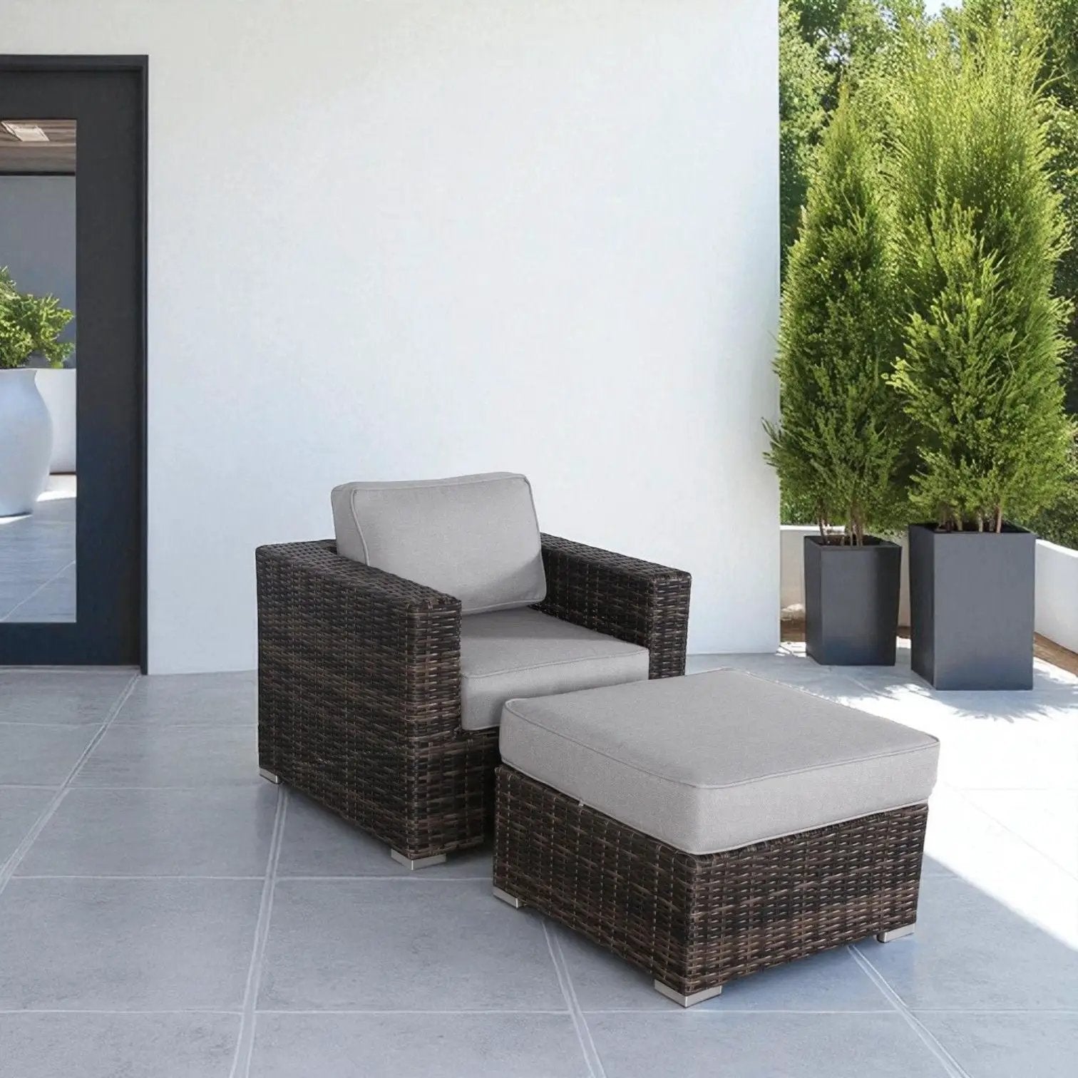 Outdoor Patio Chair Set For Patio With Foam Cushions by Unique Piece Furniture