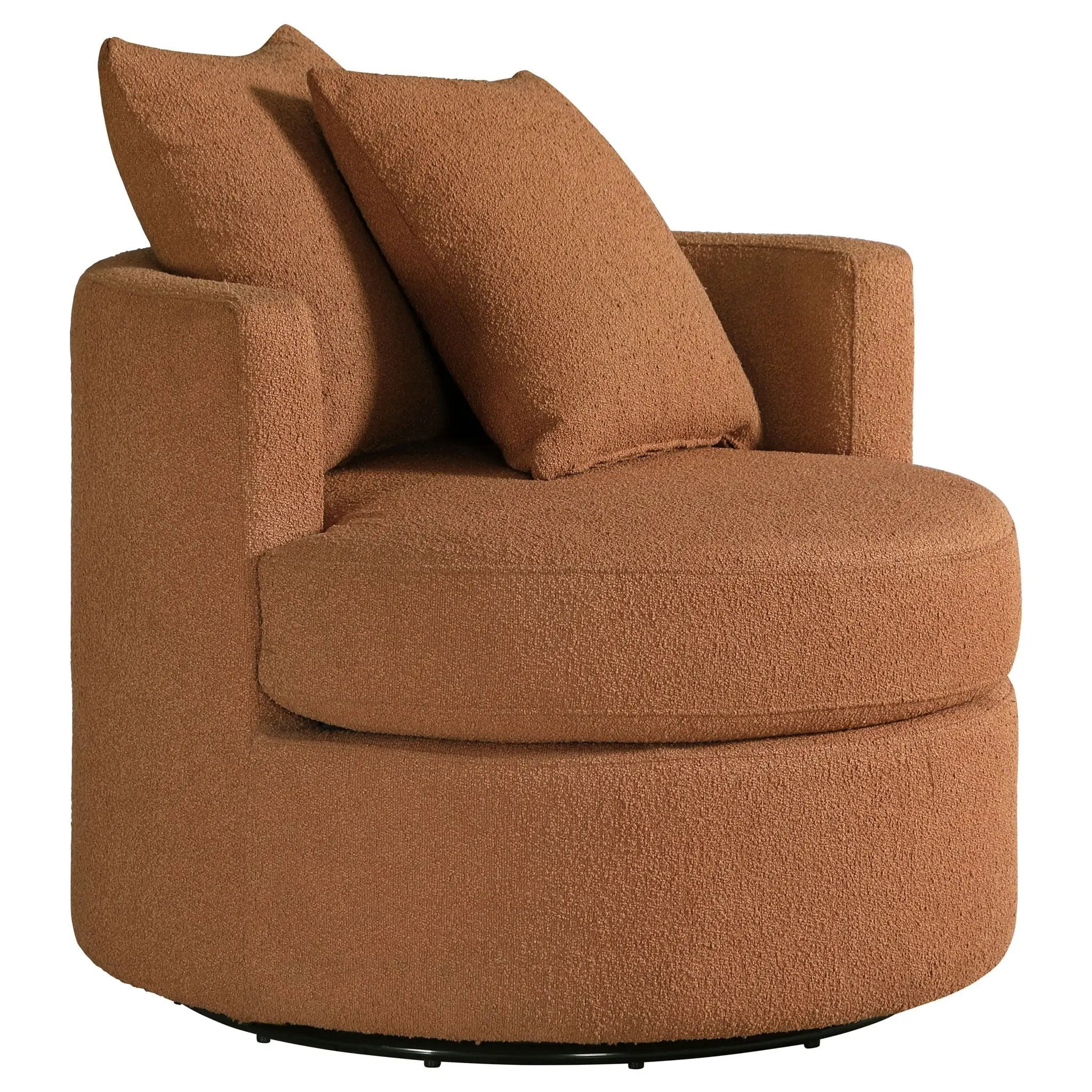 Debbie Upholstered Swivel Accent Chair Burnt Orange by Unique Piece Furniture