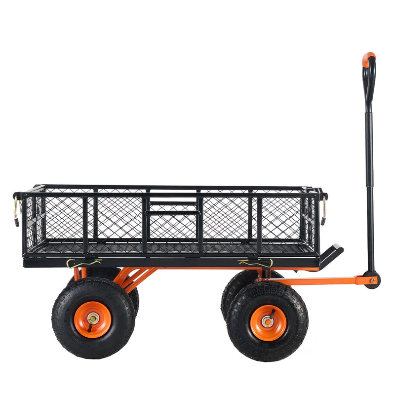 Metal Garden Dump Cart with Easy-Assemble Frame and Convertible Handle by HouseOfZazla
