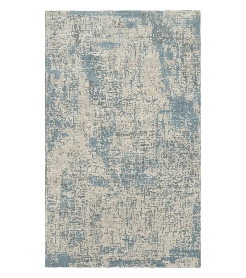 Modern Tibetan Rug 5x8 ft Light Blue and Gray Carpet, Contemporary Wool Rug, Handmade Nepali Rug, Raised Pattern, Tibet Area Rug, Nepal Rug by Jewel Rugs