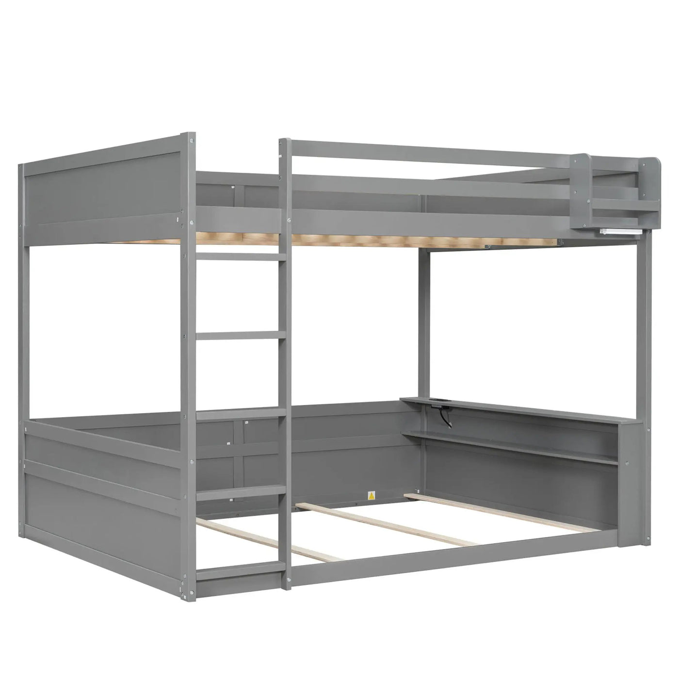 Bunk Bed With Built In Shelves, Storage Box, LED Light And USB Charging Station by HouseOfZazla