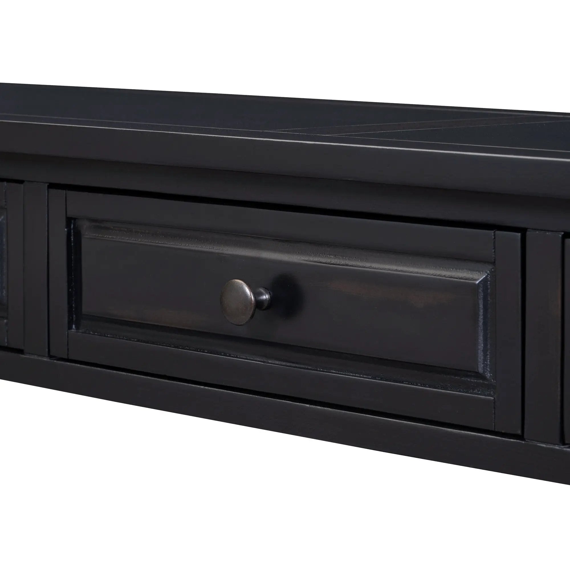 TREXM 63" Long Console Table with Drawers and Shelf by HouseOfZazla