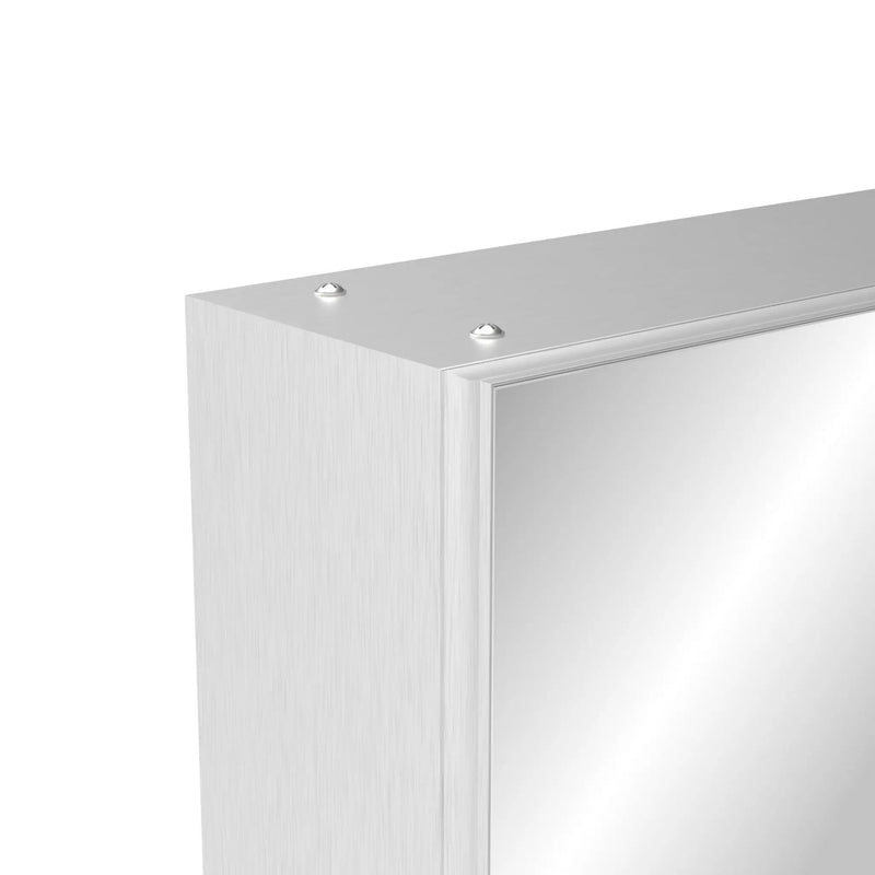 Medicine Cabinet, Wall Mounted Bathroom Mirror With Storage, Adjustable Shelves - Silver by Unique Piece Furniture
