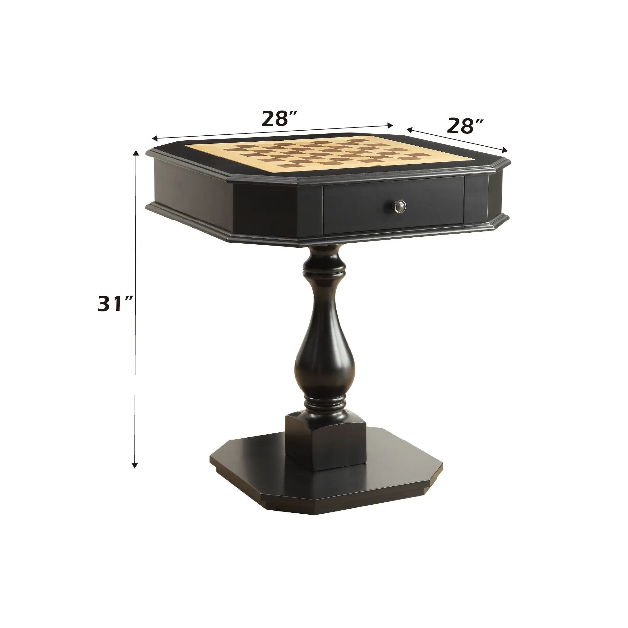 Bishop - Reversible Chess Checker Game Table With Game Tray (Chess Fingures Not Included) by Unique Piece Furniture