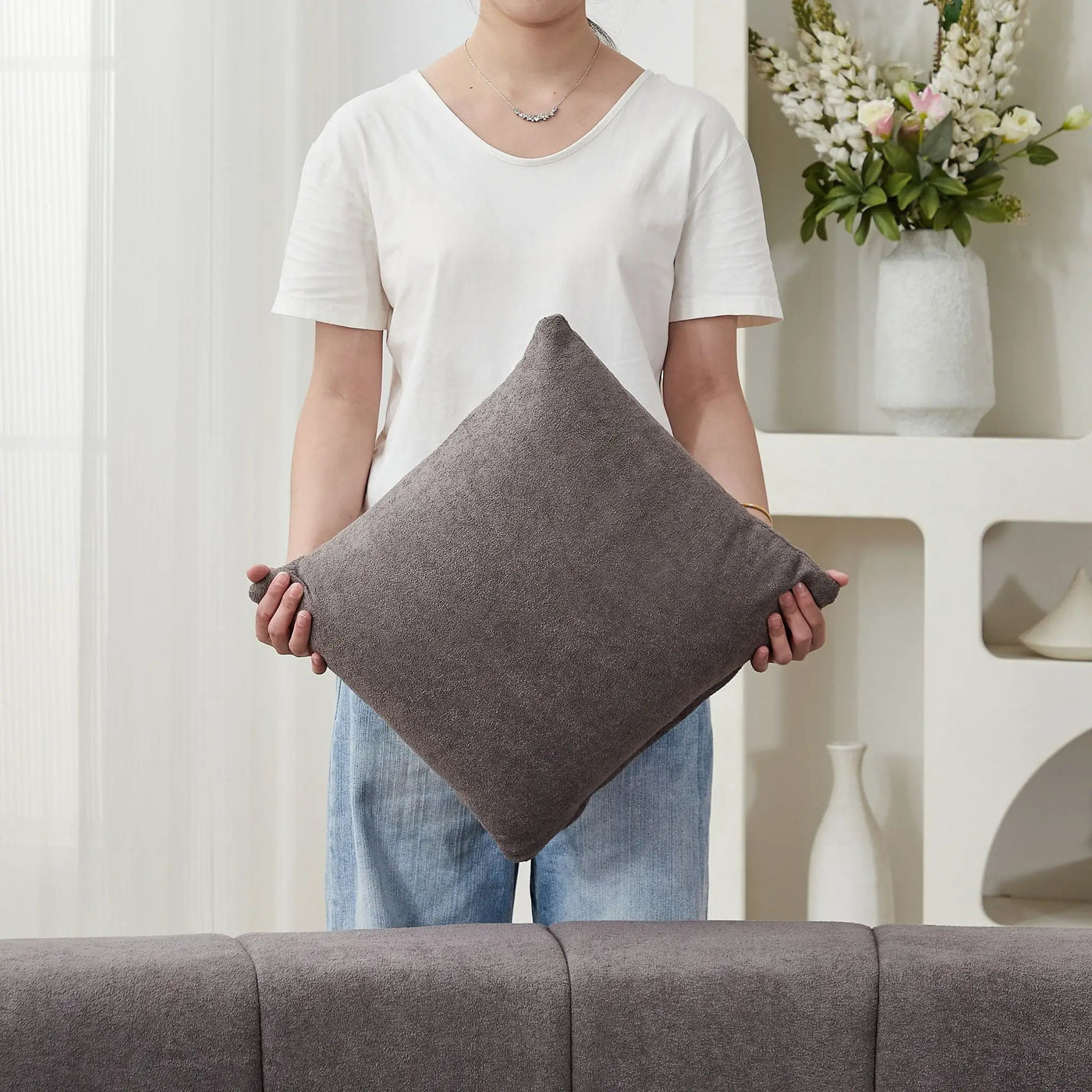 Modular Sectional Sofa With 2 Pillows, Symmetrical Design by HouseOfZazla