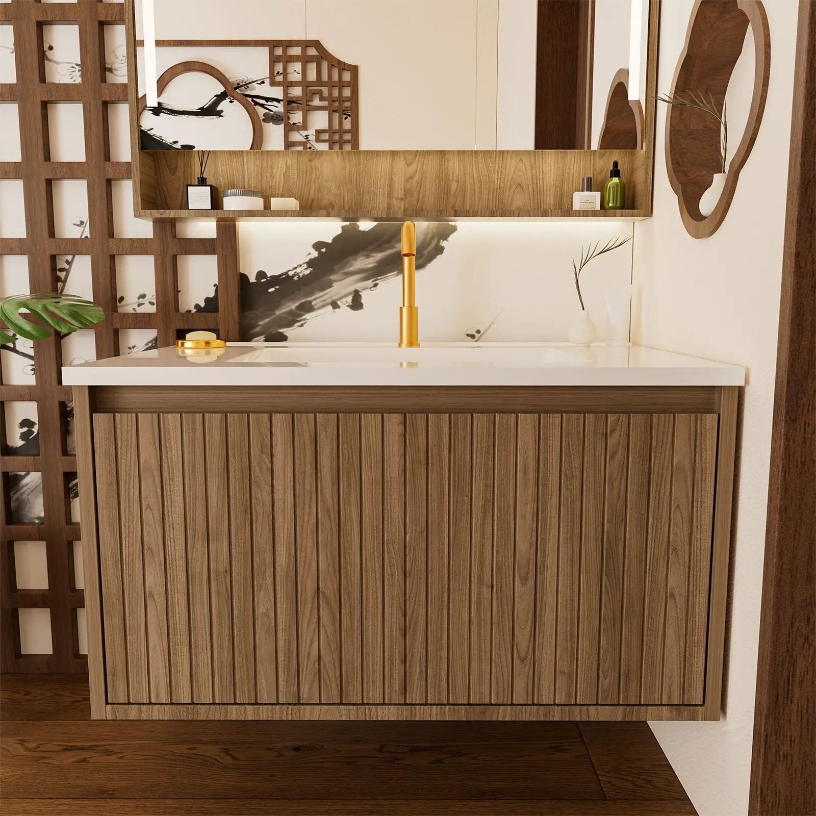 Wall Mounted Floating Bathroom Vanity With Sink And Drawers by Unique Piece Furniture