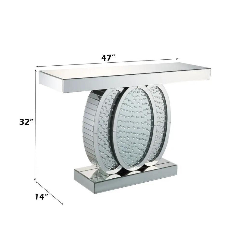 Nysa - 47"L Console Table - Mirrored & Faux Crystals by Unique Piece Furniture