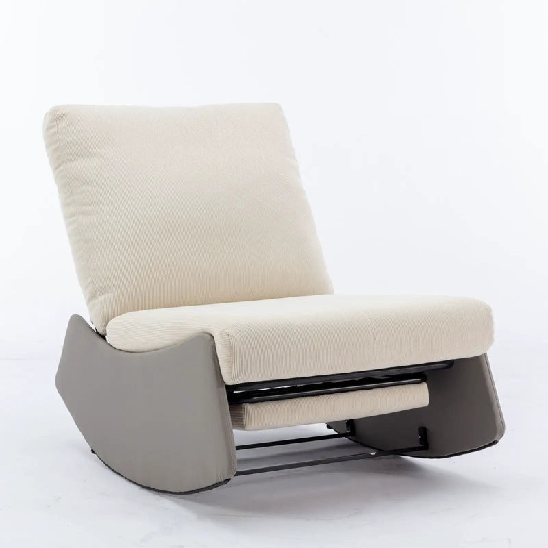 Modern Rocking Chair Recliner, Comfy Rocker Nursery Chair With Footrest, Accent Reading Chair, Upholstered Lounge Chair For Relaxing, Resting, Soft Padded Rocker For Indoor Living Room Bedroom by Unique Piece Furniture