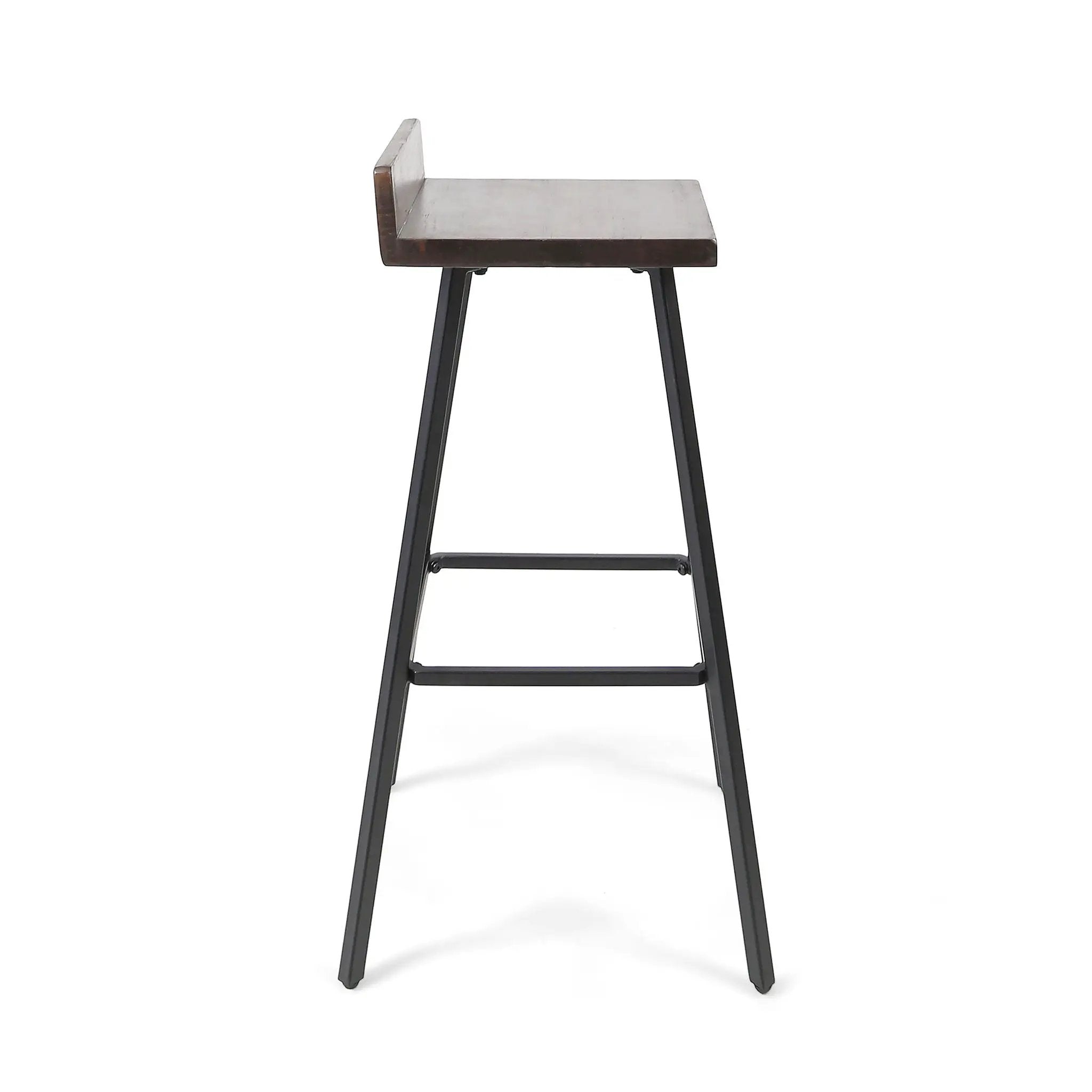 Outdoor Bar Stool With Low Backrests And Wood Seats (Set of 2) by HouseOfZazla