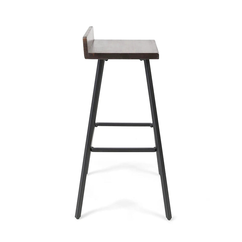 Outdoor Bar Stool With Low Backrests And Wood Seats (Set of 2) by HouseOfZazla