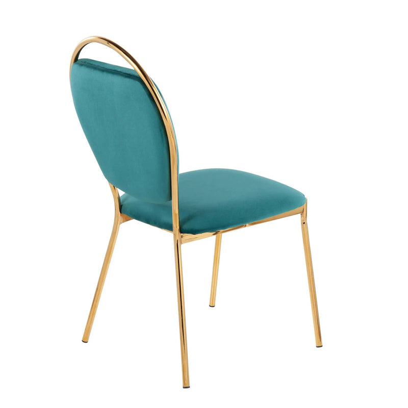 Keyhole - Contemporay / Glam Dining Chair (Set of 2) - Gold / Green by Unique Piece Furniture