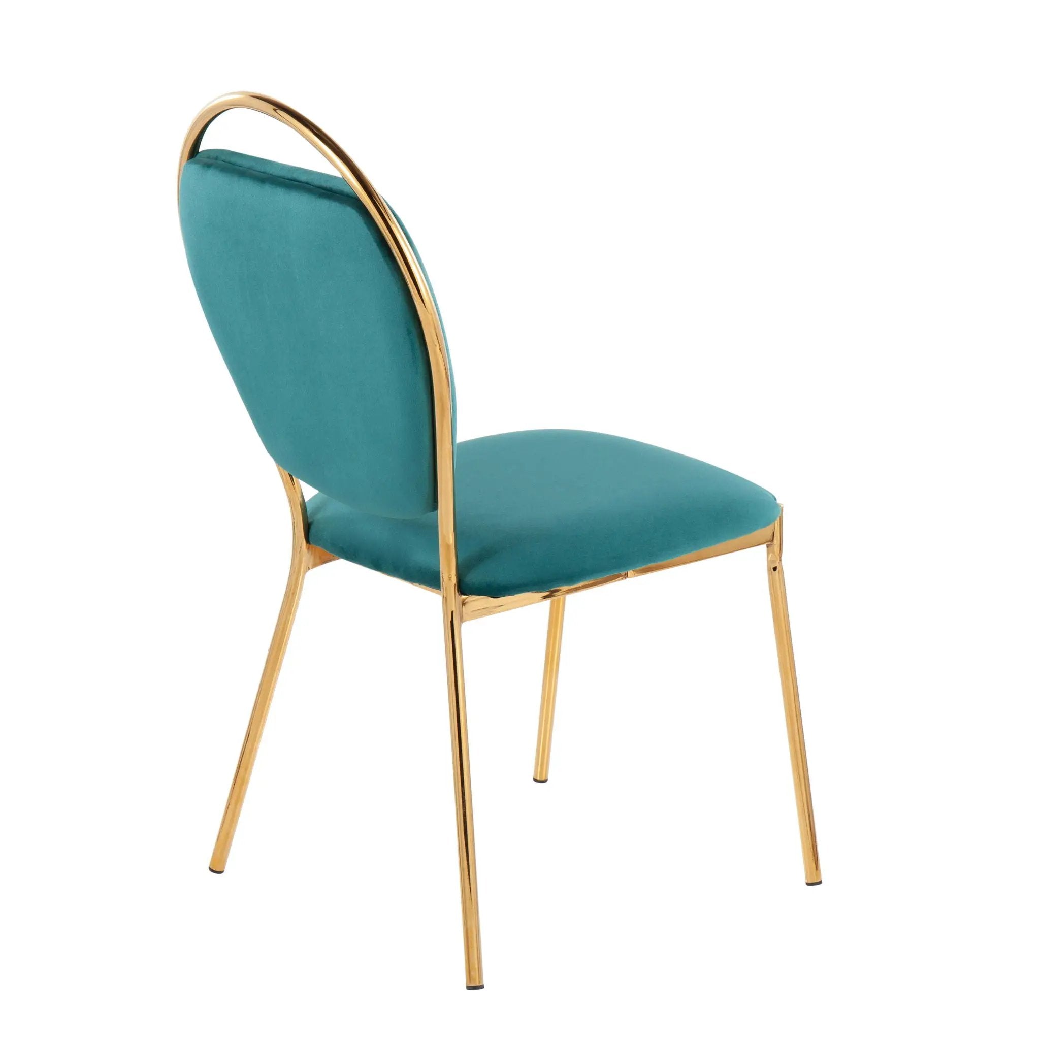 Keyhole - Contemporay / Glam Dining Chair (Set of 2) - Gold / Green by HouseOfZazla