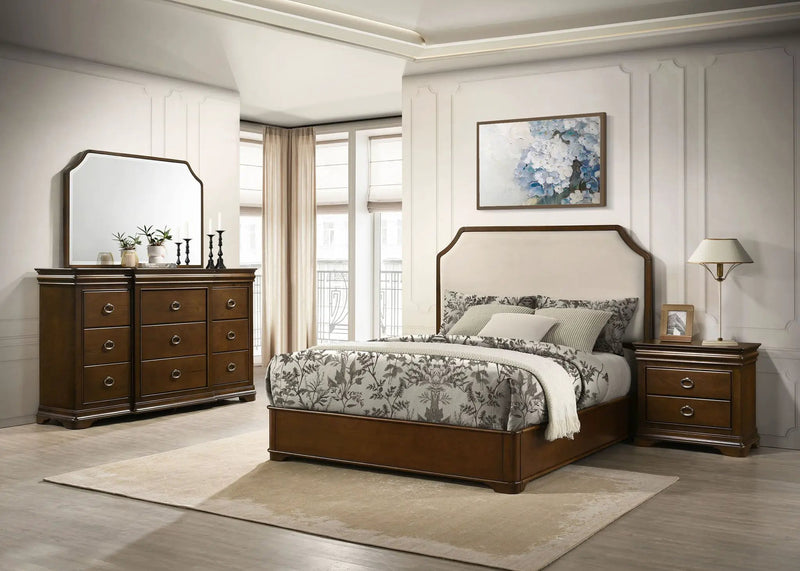 Garland 4-piece Eastern King Bedroom Set Brown Cherry by Unique Piece Furniture