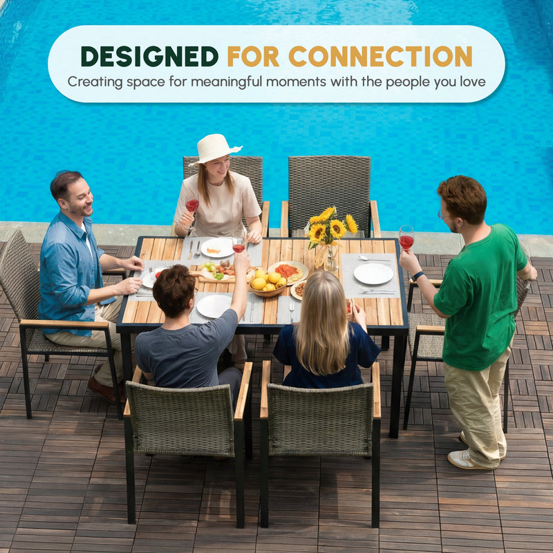 All Weather 7-Piece Patio Dining Table Set by HouseOfZazla
