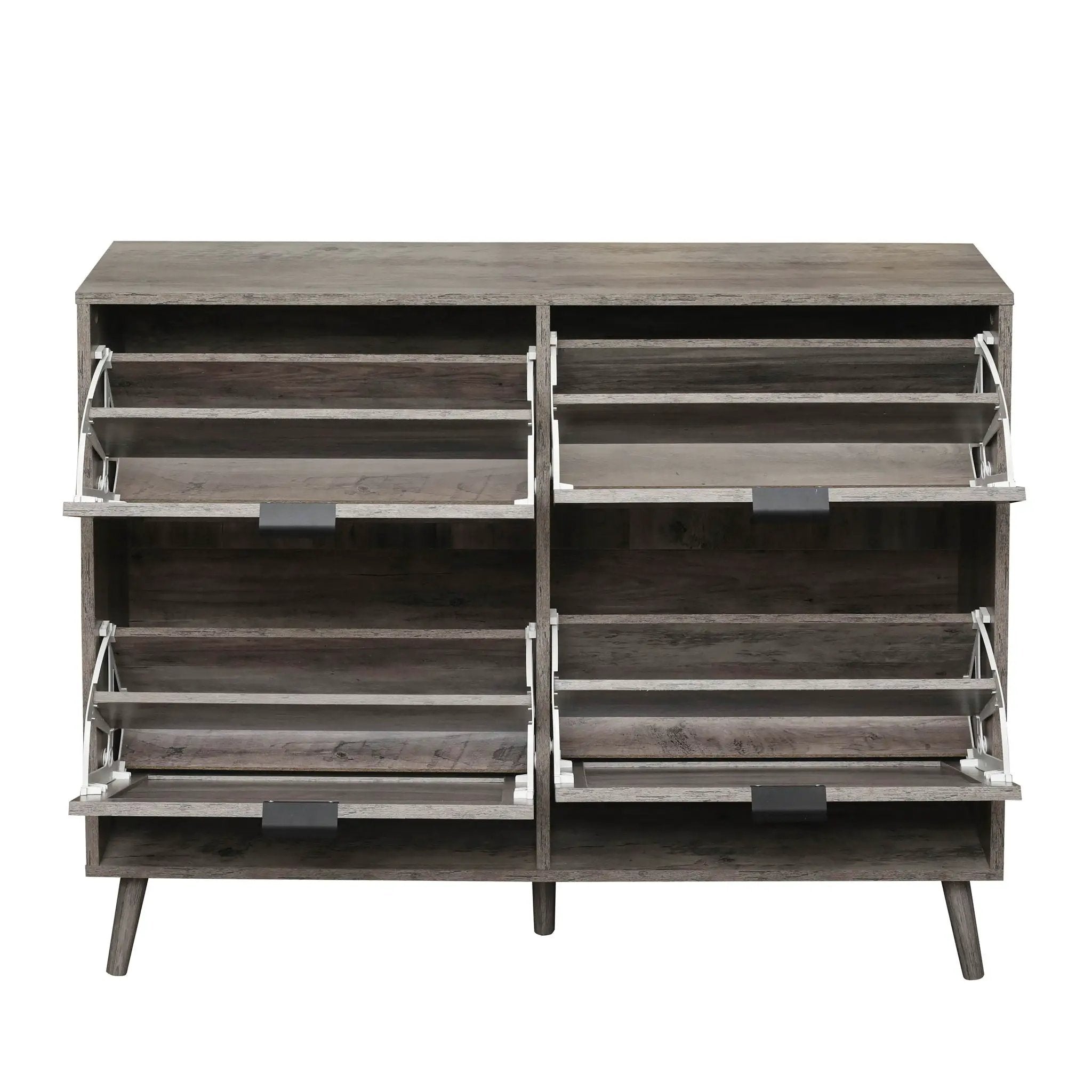 4 Door Shoe Rack, Freestanding Modern Shoe Storage Cabinet by HouseOfZazla