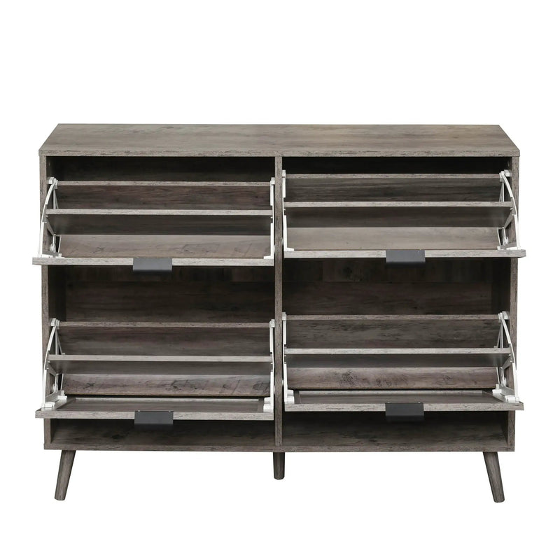 4 Door Shoe Rack, Freestanding Modern Shoe Storage Cabinet by HouseOfZazla