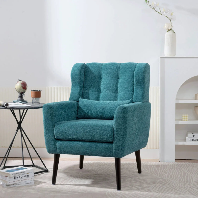 Modern Accent Chair Upholstered Foam Filled Living Room Chairs Comfy Reading Chair Mid-Century Modern Chair With Fabric Lounge Arm Chairs Armchair For Living Room Bedroom by HouseOfZazla