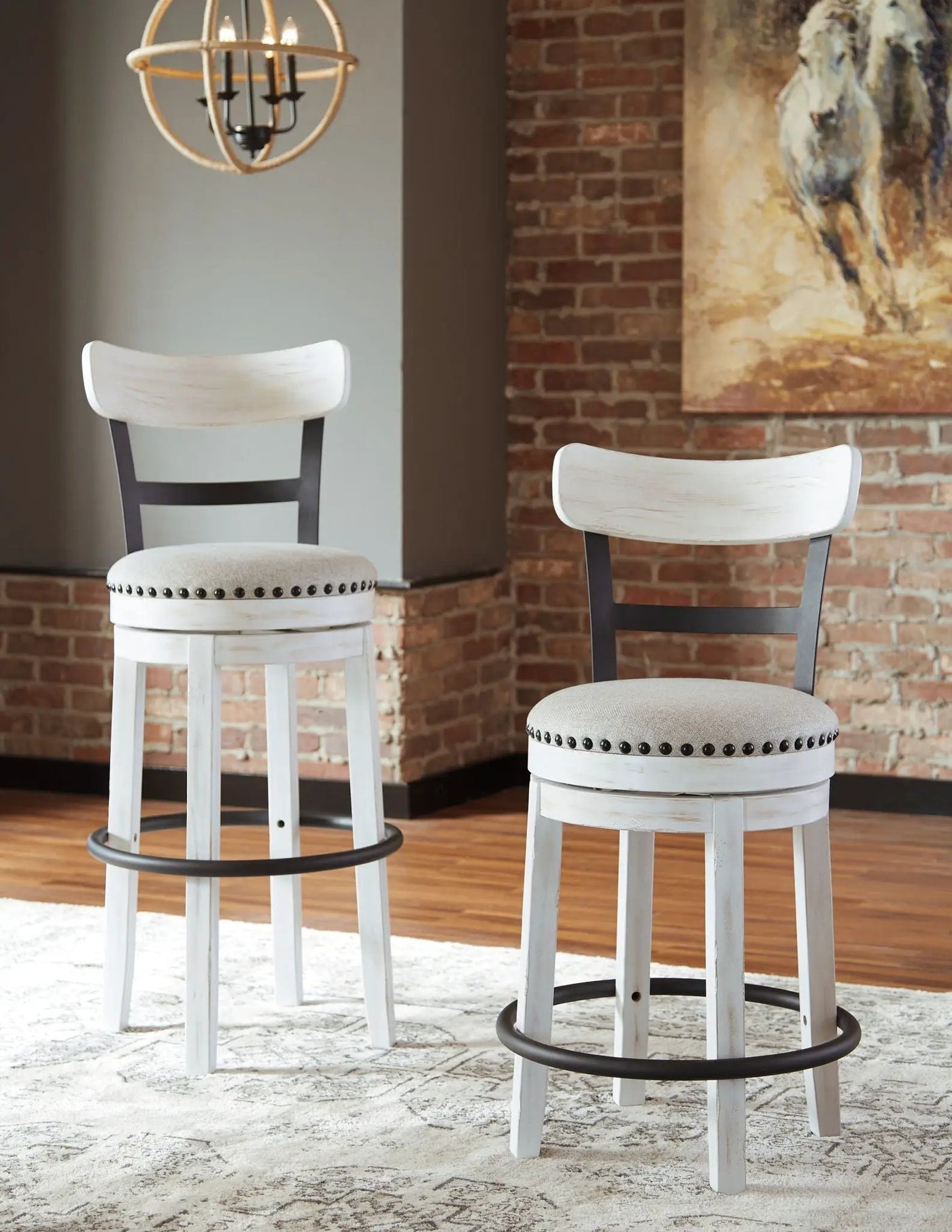 Valebeck - Full Back Swivel Stool by Unique Piece Furniture