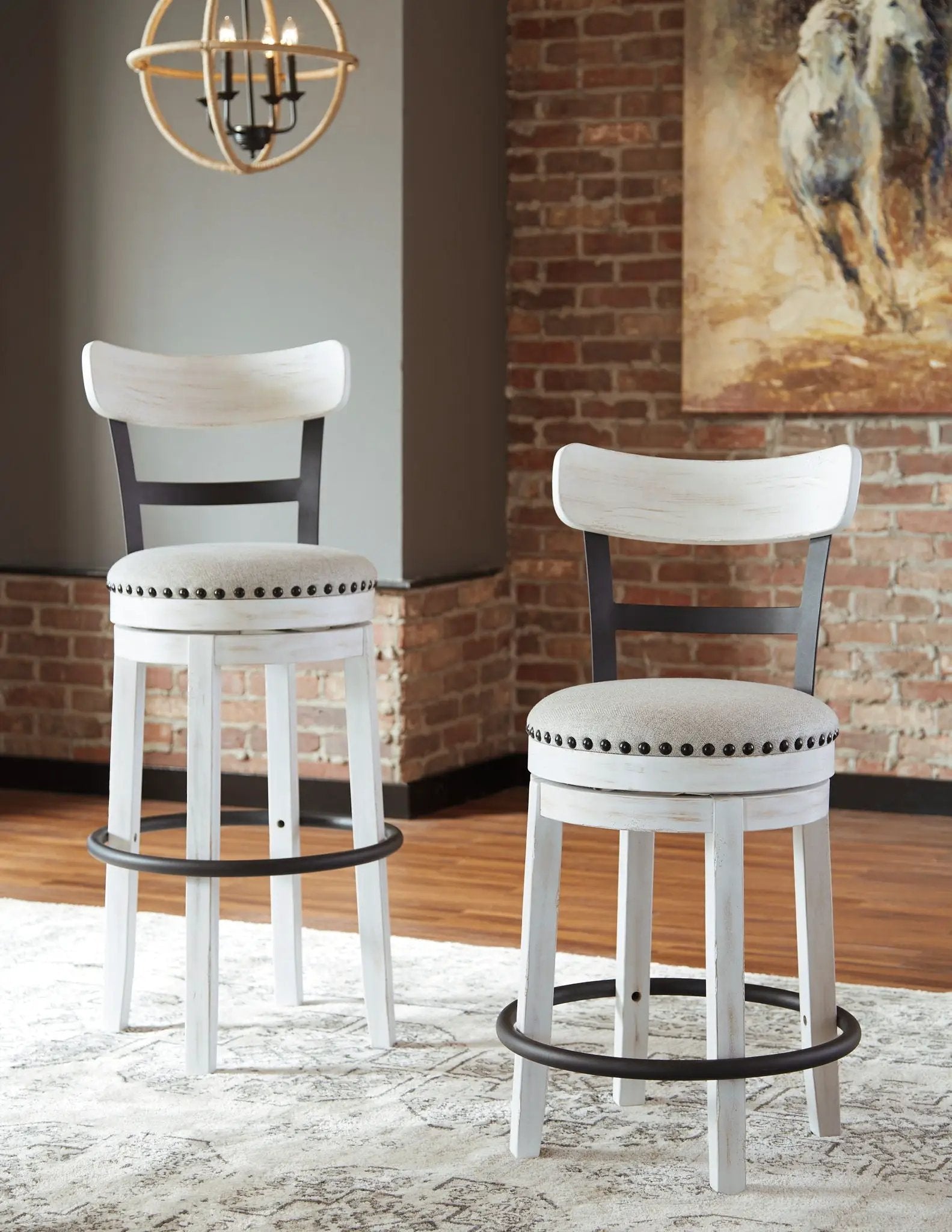 Valebeck - Full Back Swivel Stool by Unique Piece Furniture