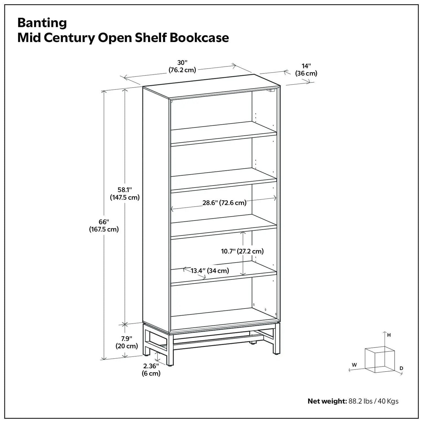 Banting - Mid Century Bookcase, Handcrafted by Unique Piece Furniture