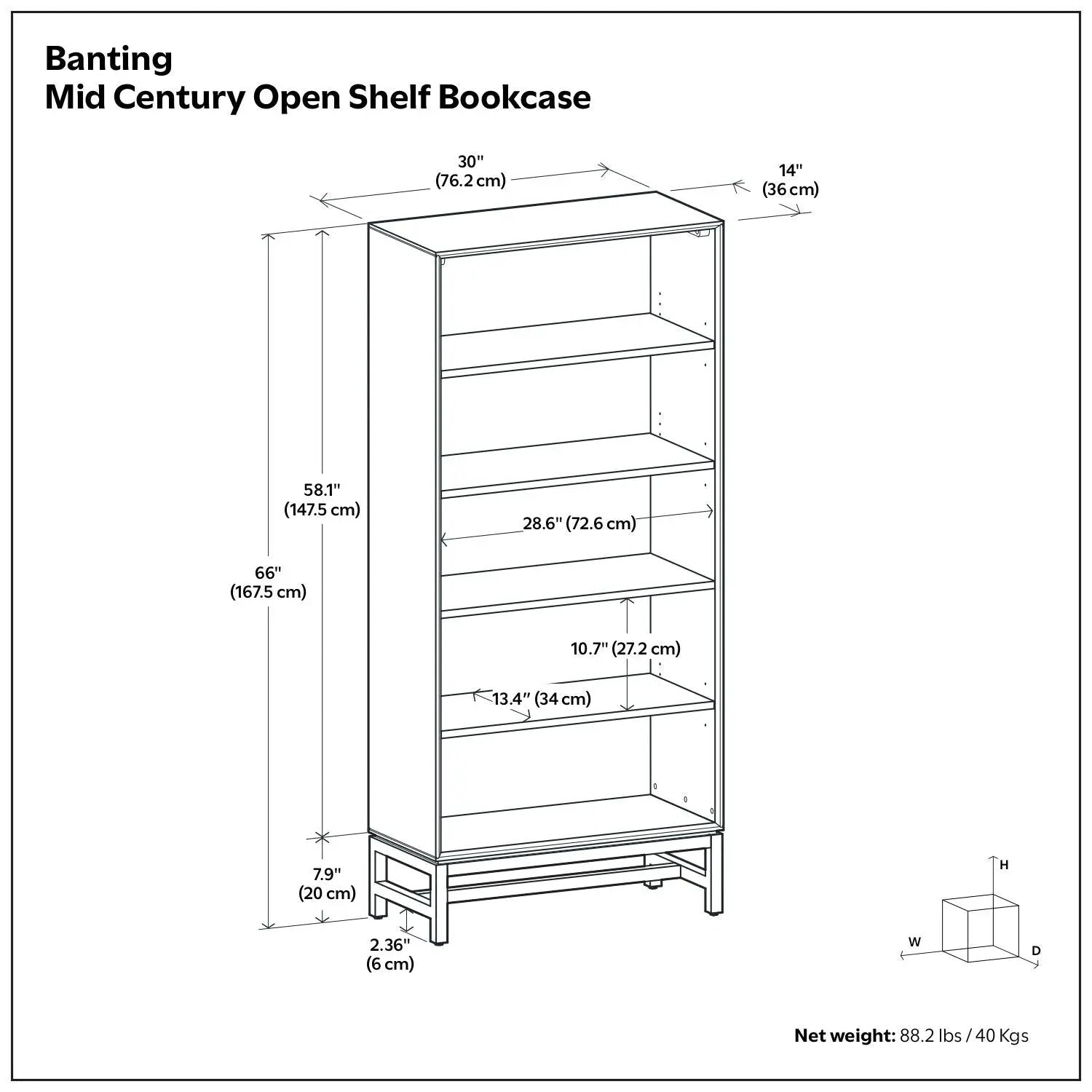 Banting - Mid Century Bookcase, Handcrafted by Unique Piece Furniture