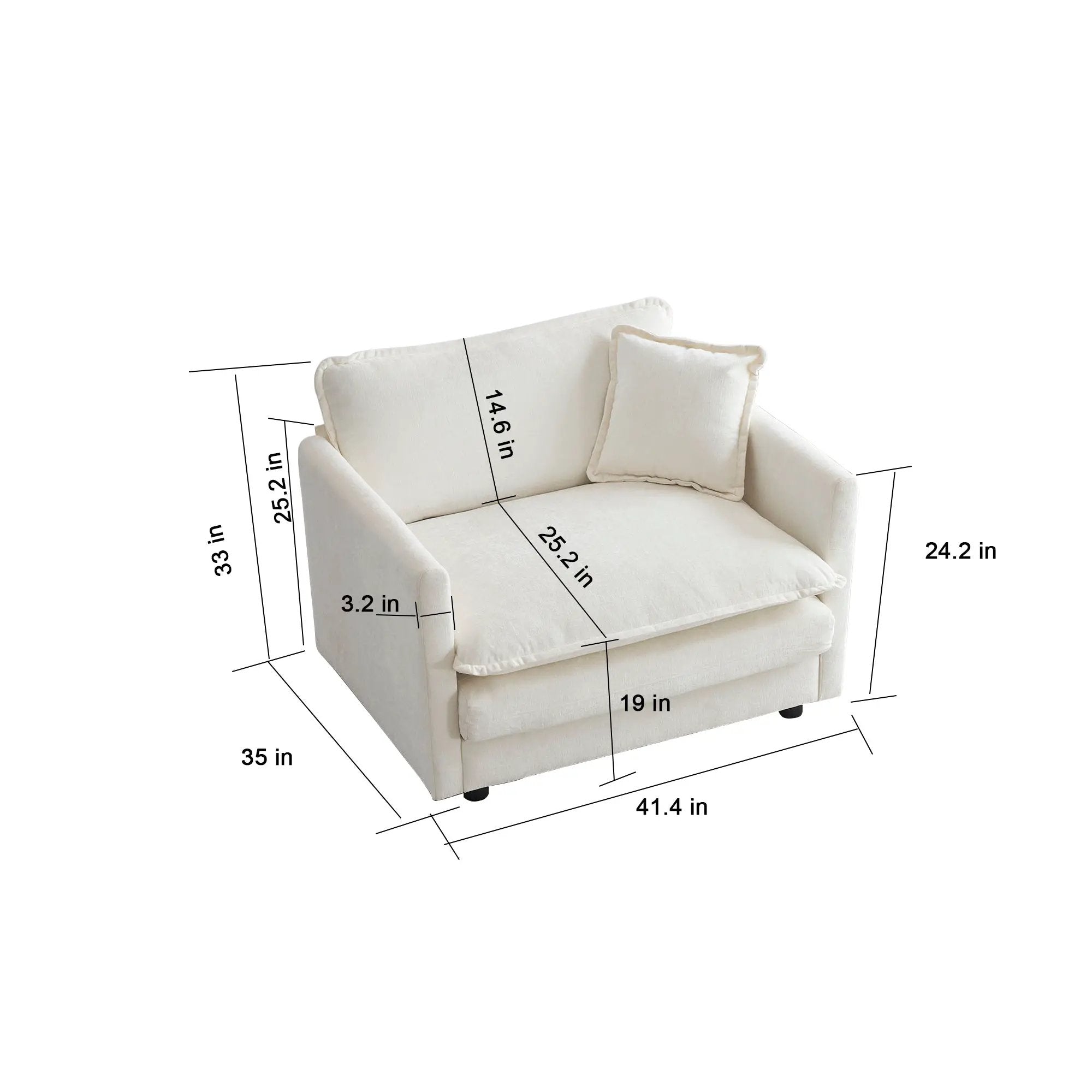 Accent Chair Set of 2, High-End Chenille Upholstered Armchairs by HouseOfZazla