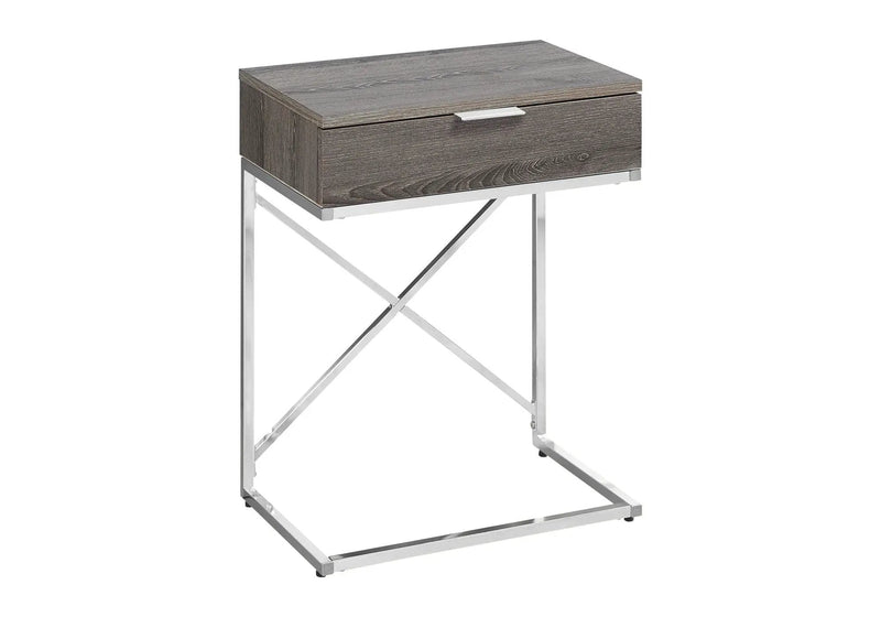 Accent Side Table, Storage Drawer, Contemporary - Taupe by Unique Piece Furniture