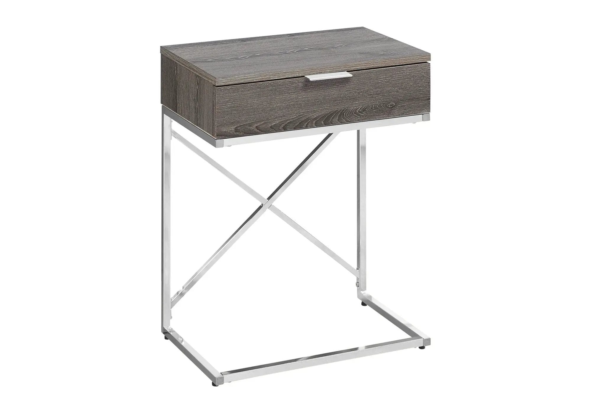 Accent Side Table with Storage Drawer in Taupe by HouseOfZazla