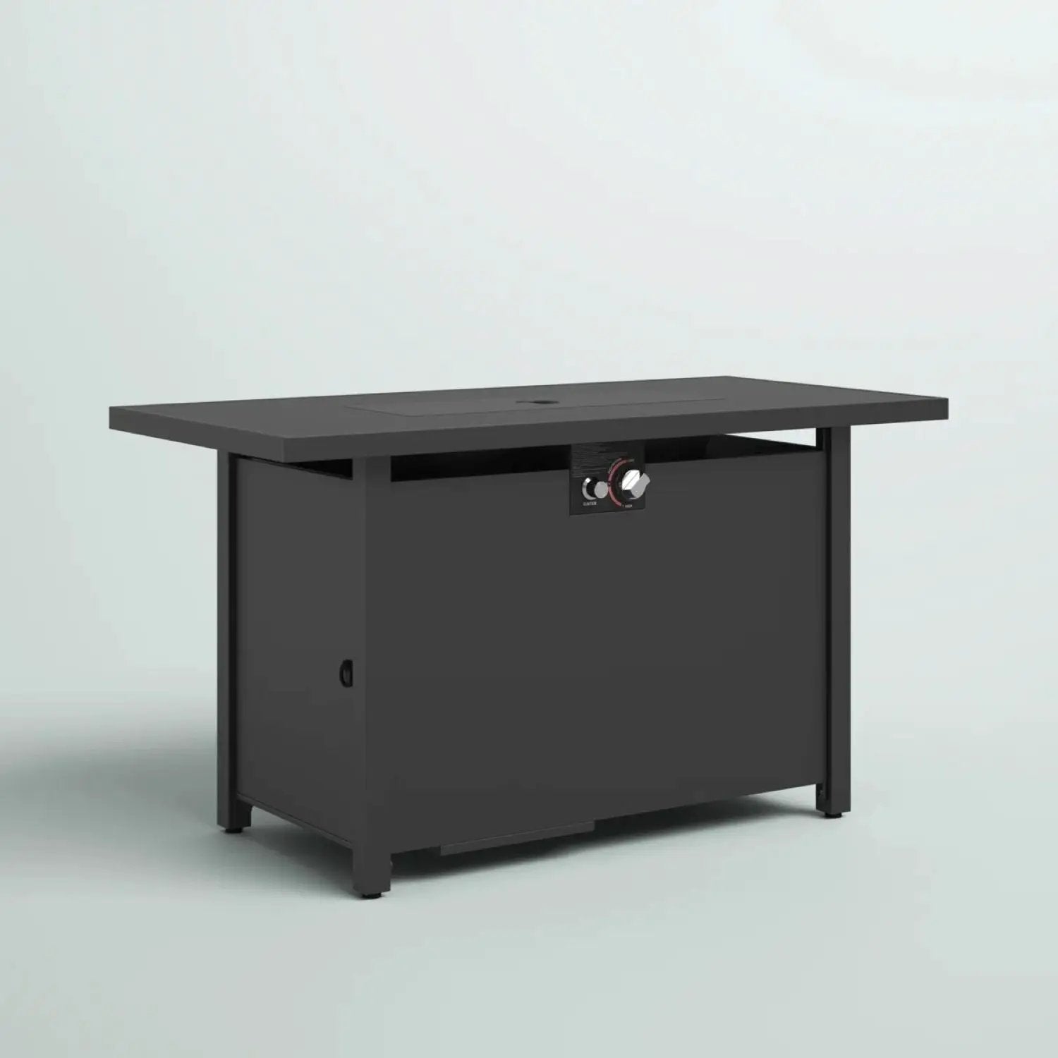 Outdoor Fire Pit Table With Lid - Dark Gray by Unique Piece Furniture