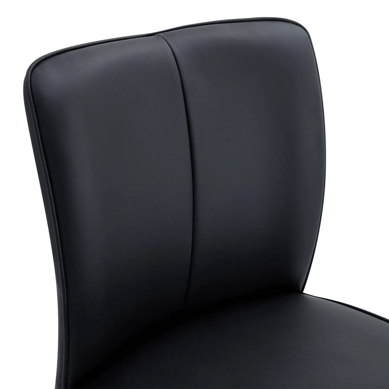 Modern Bar Chair Set Streamlined Backrest Metal Legs 2 Pieces - Black / Silver by HouseOfZazla