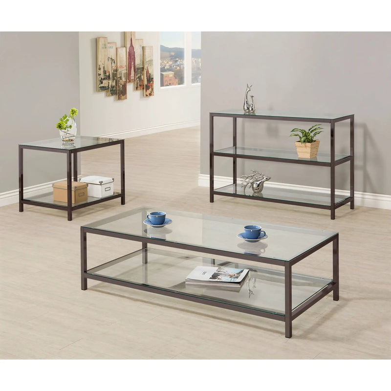 Weston - 1 Shelf Side End Table - Nickel by HouseOfZazla