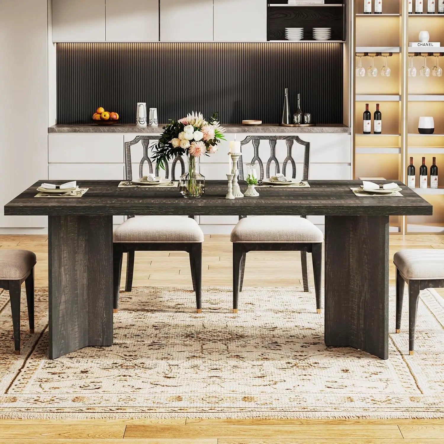 Dining Table For 4 - 6 People, Kitchen Table With Thick Top