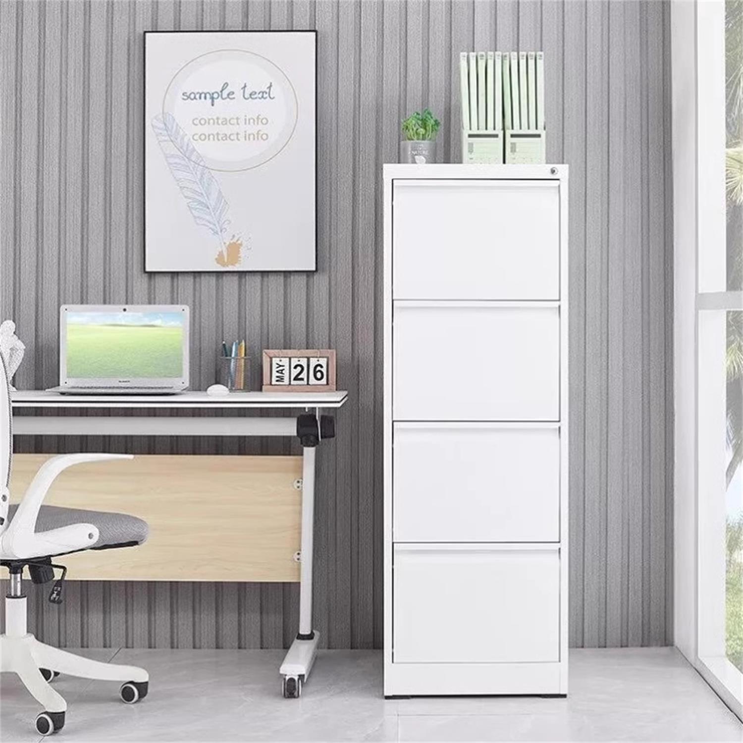 Durable Metal 3 Drawer File Cabinet With Lock For Office Storage by Unique Piece Furniture