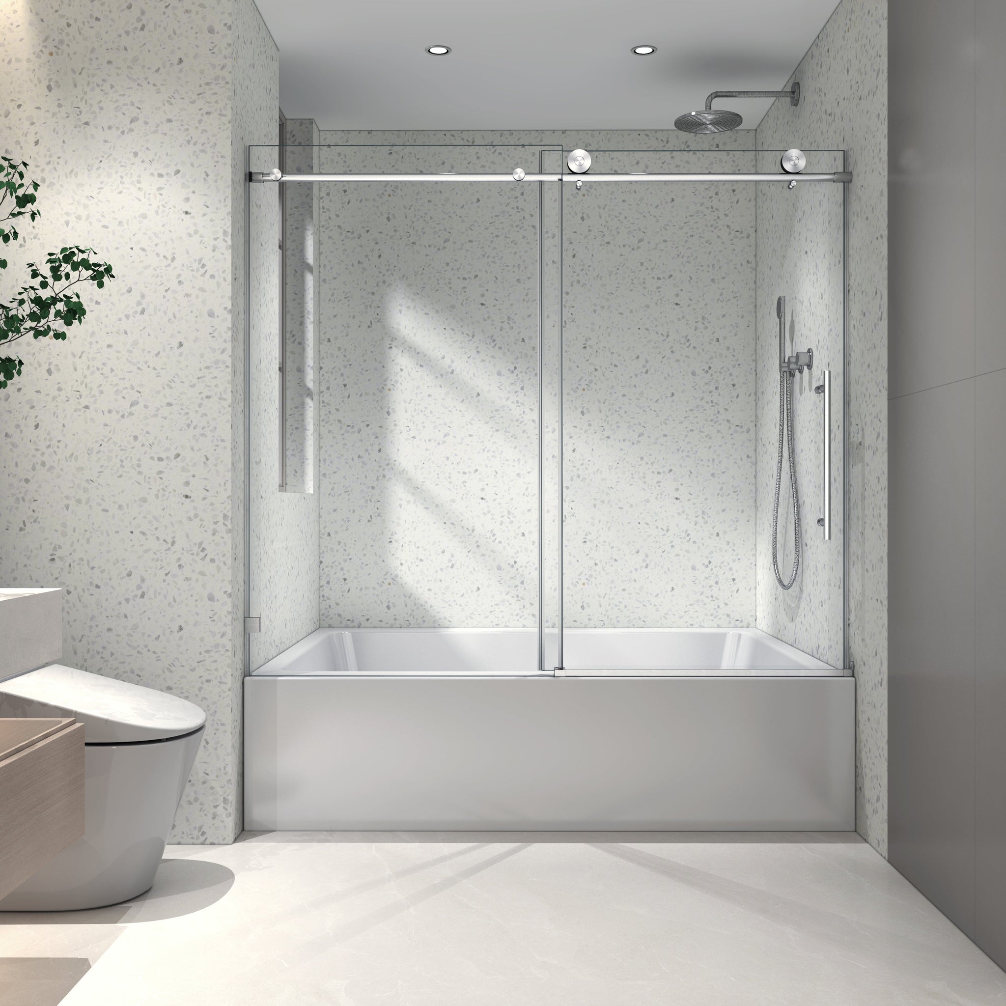 6063 Brushed Nickel Frameless Shower Door by HouseOfZazla