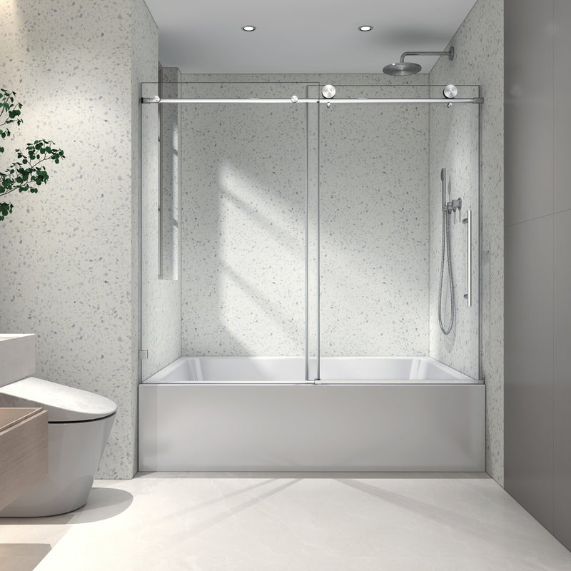 6063 Brushed Nickel Frameless Shower Door by HouseOfZazla